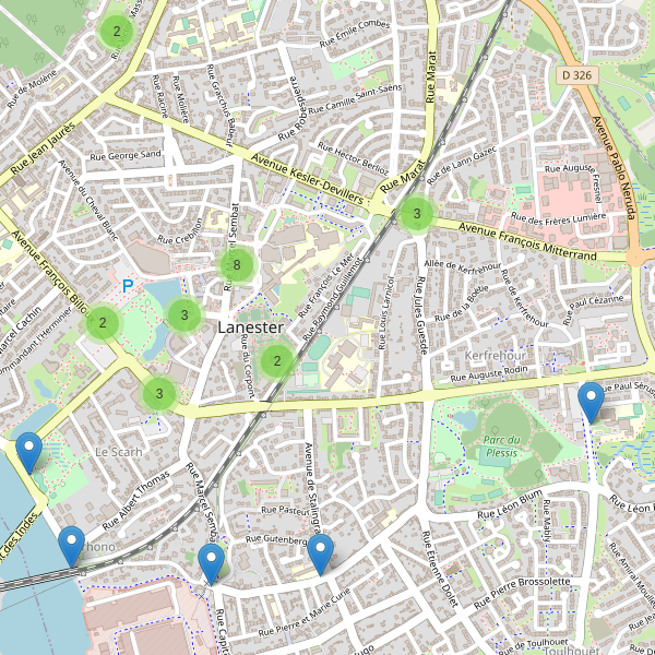 Carte des stationnement-velos à Lanester Thumbnail