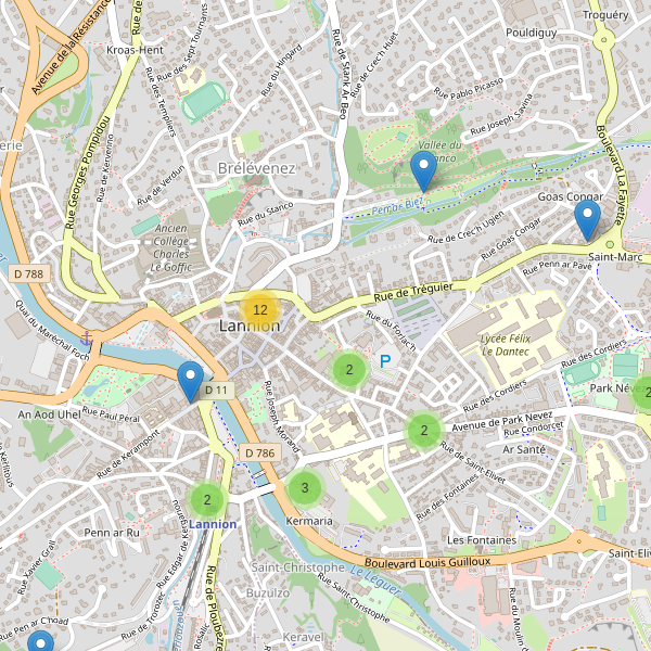 Carte des stationnement-velos à Lannion Thumbnail