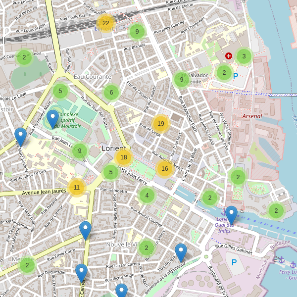 Carte des stationnement-velos à Lorient Thumbnail