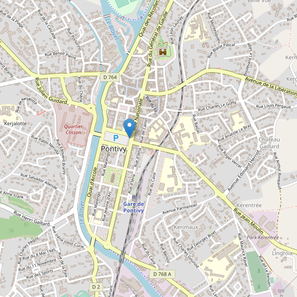 Carte des stationnement-velos à Pontivy Thumbnail