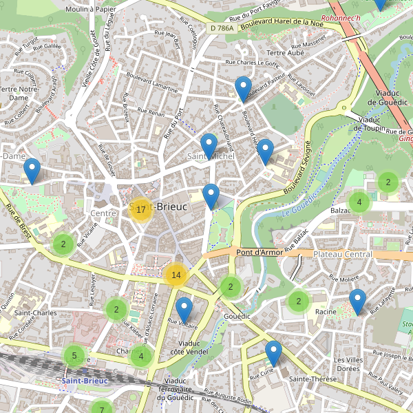 Carte des stationnement-velos à Saint-Brieuc Thumbnail