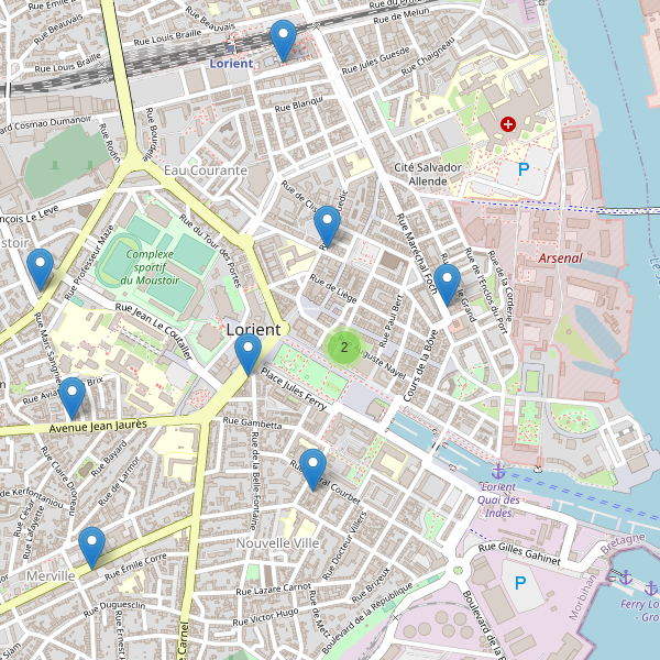 Carte des supermarches à Lorient Thumbnail