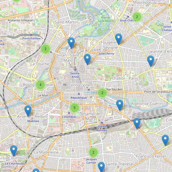 Thumbnail Carte des supermarchés à Rennes