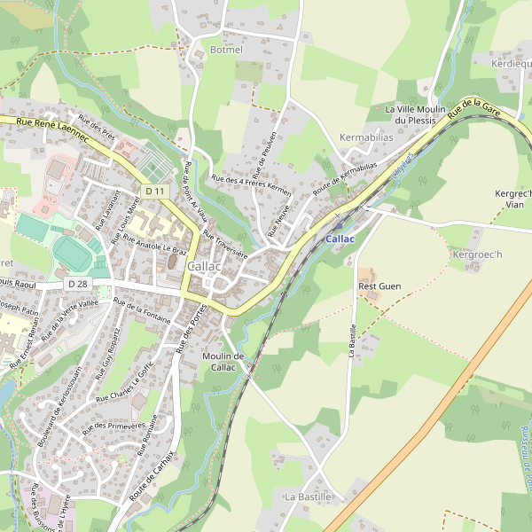 Carte des bedandbreakfast à Callac (Côtes-d'Armor) Thumbnail