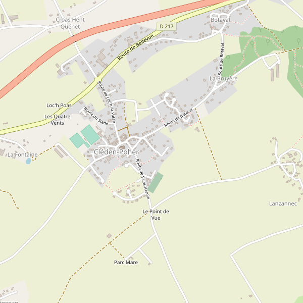 Carte des lave-auto à Cléden-Poher Thumbnail
