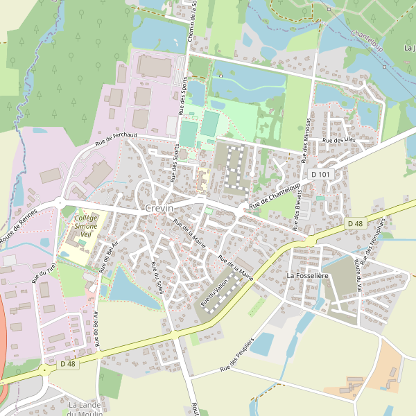 Carte des hotels à Crevin Thumbnail