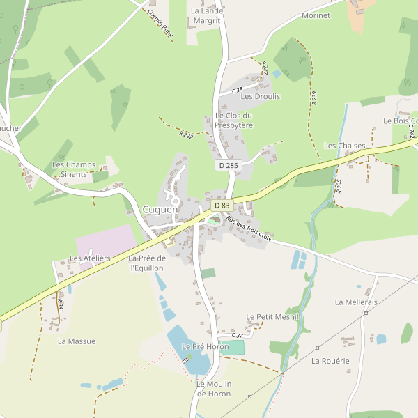 Carte des hotels à Cuguen Thumbnail