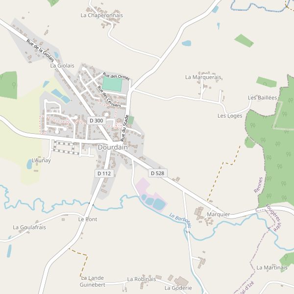 Carte des bedandbreakfast à Dourdain Thumbnail