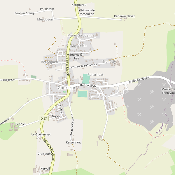 Carte des hotels à Gourlizon Thumbnail