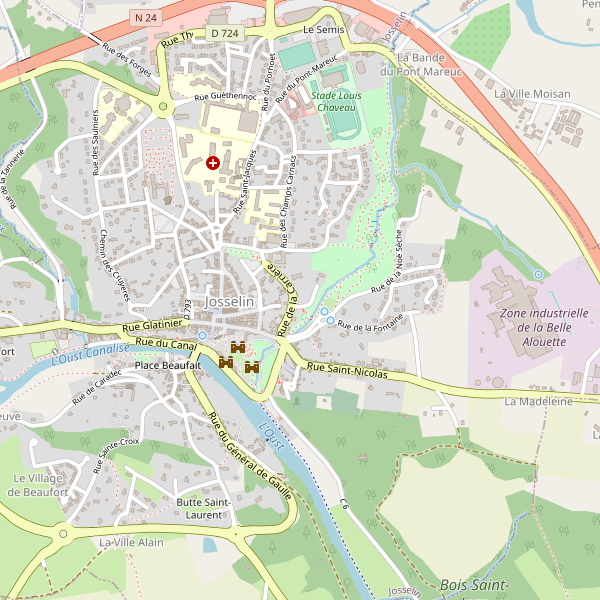 Carte des hotels à Josselin Thumbnail