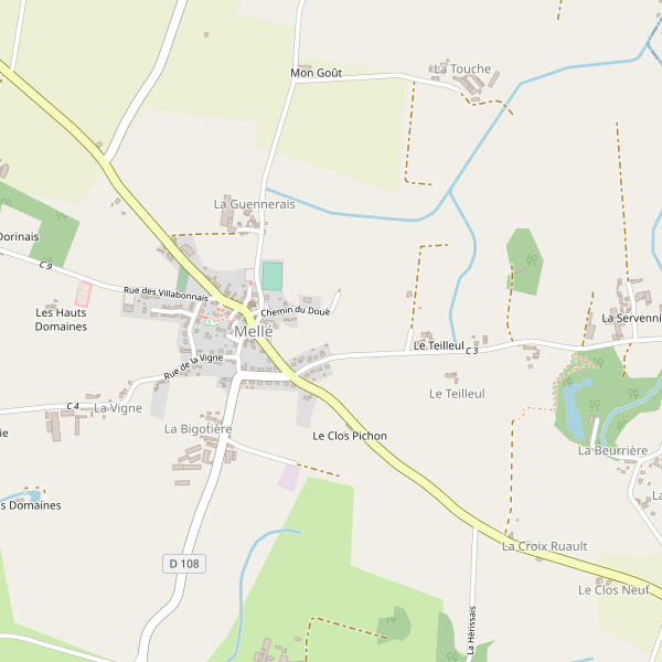 Carte des bedandbreakfast à Mellé Thumbnail