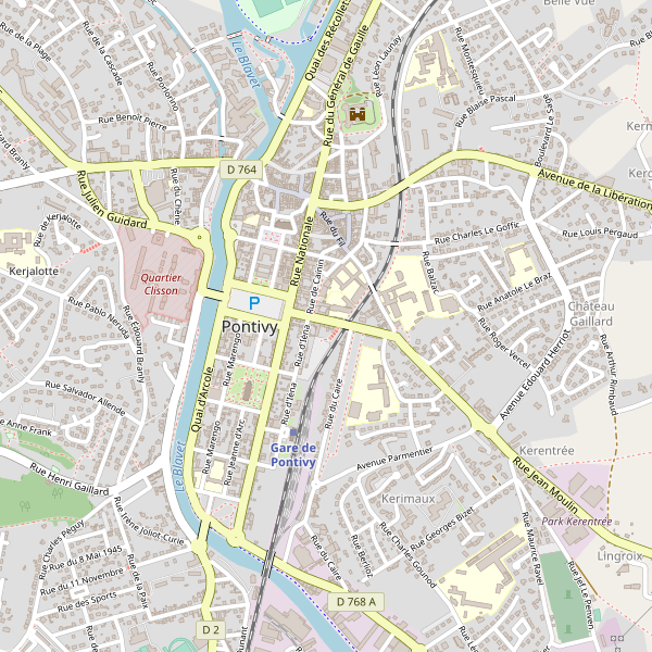 Carte des stationnement-velos à Pontivy Thumbnail