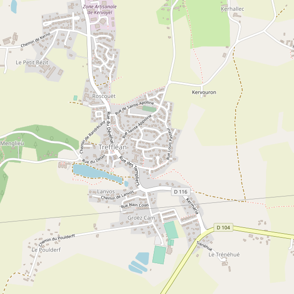 Carte des hotels à Treffléan Thumbnail