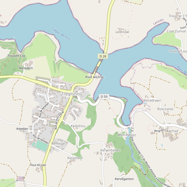 Carte des bedandbreakfast à Tréglonou Thumbnail