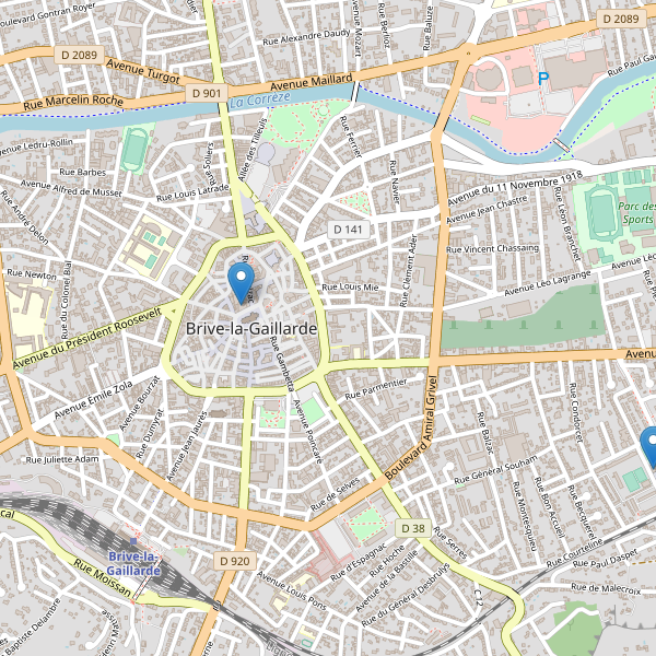 Carte des bibliotheques à Brive-la-Gaillarde Thumbnail