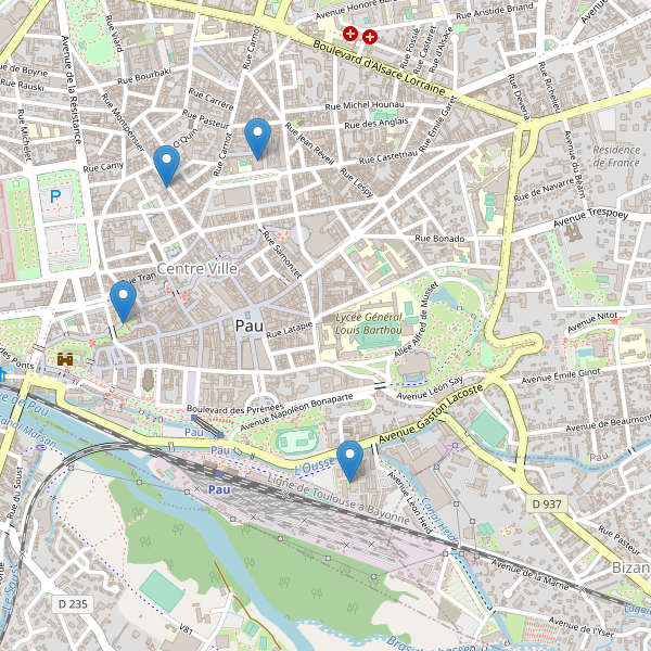 Carte des bibliotheques à Pau Thumbnail