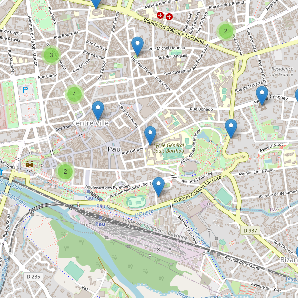 Carte des eglises à Pau Thumbnail