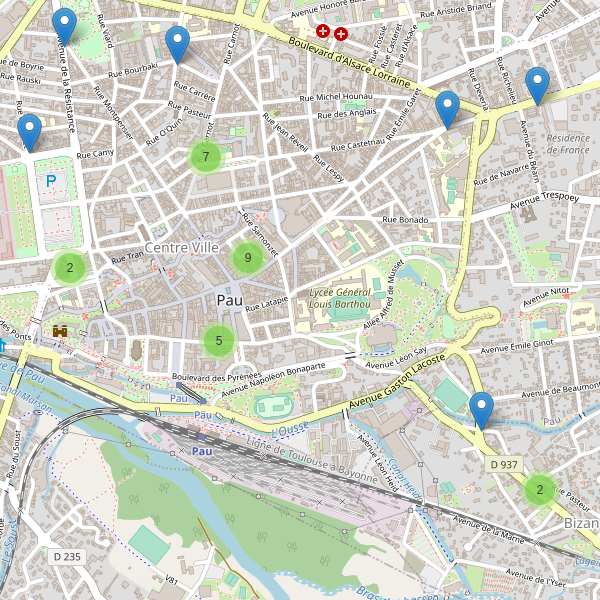 Carte des guichets-automatiques à Pau Thumbnail