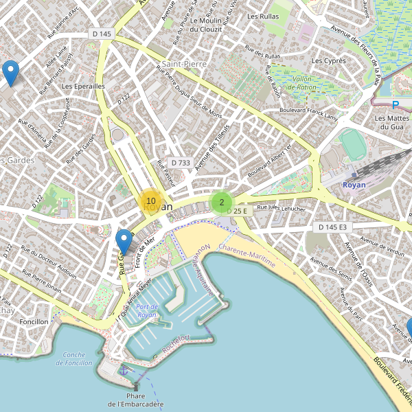 Carte des guichets-automatiques à Royan Thumbnail