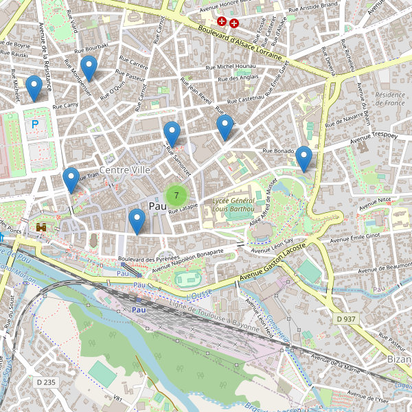 Thumbnail Carte des hôtels à Pau