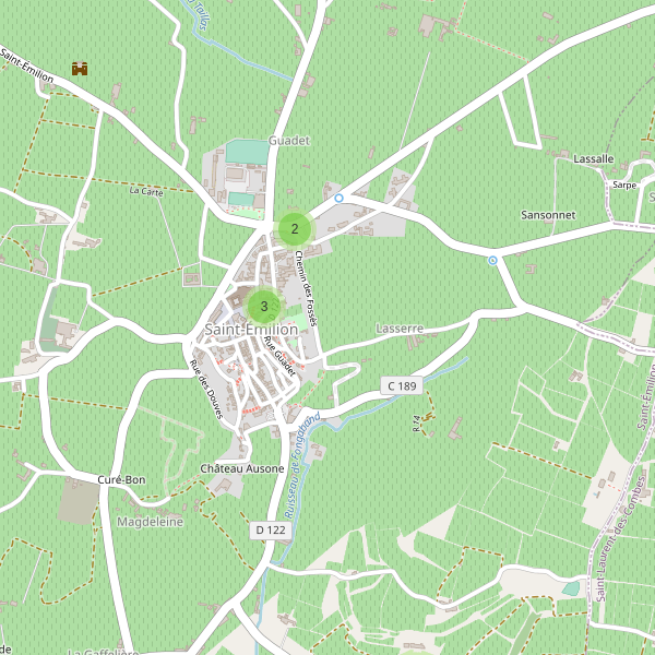 Thumbnail Carte des hôtels à Saint-Émilion