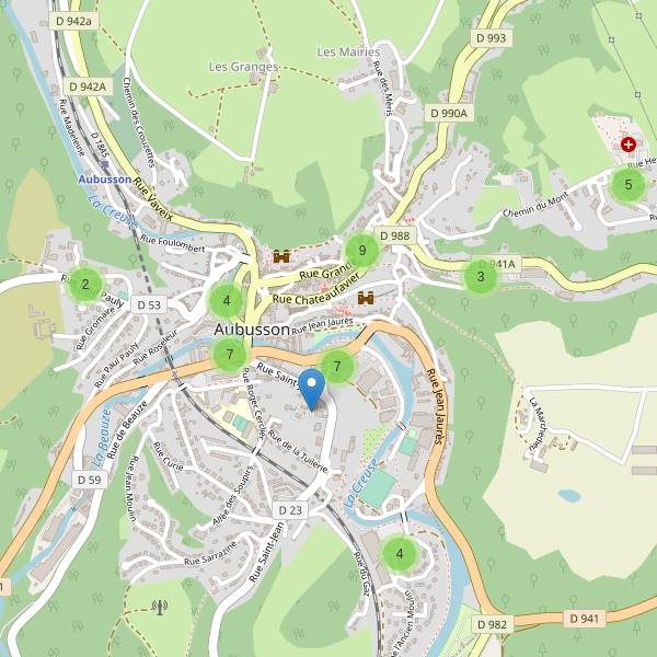Carte des parkings à Aubusson (Creuse) Thumbnail
