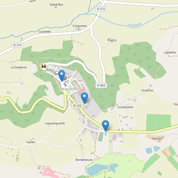 Carte des parkings à Beauville (Lot-et-Garonne) Thumbnail