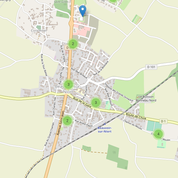 Carte des parkings à Beauvoir-sur-Niort Thumbnail
