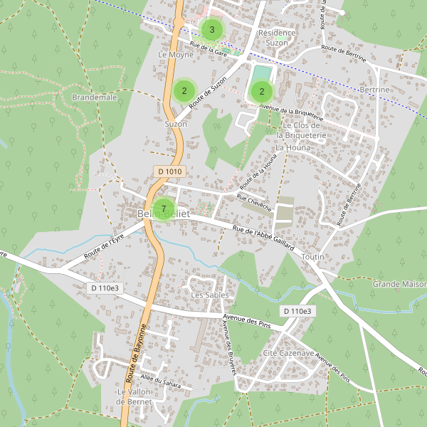 Carte des parkings à Belin-Béliet Thumbnail