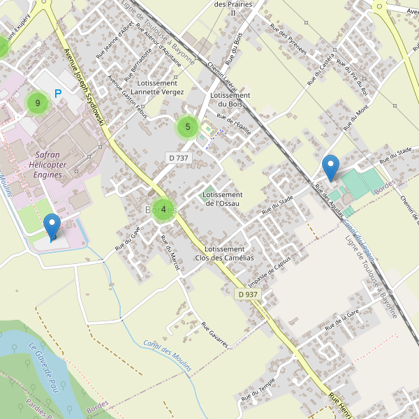 Carte des parkings à Bordes (Pyrénées-Atlantiques) Thumbnail