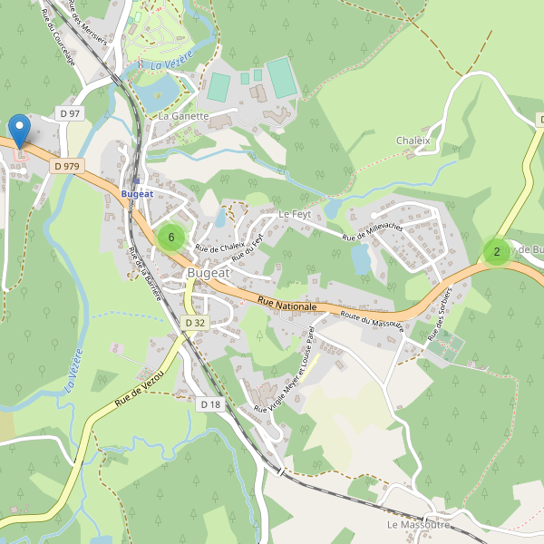 Carte des parkings à Bugeat Thumbnail