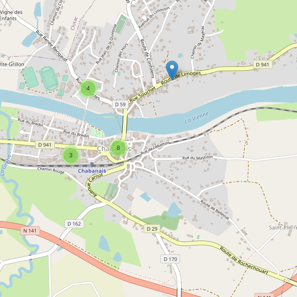 Carte des parkings à Chabanais Thumbnail