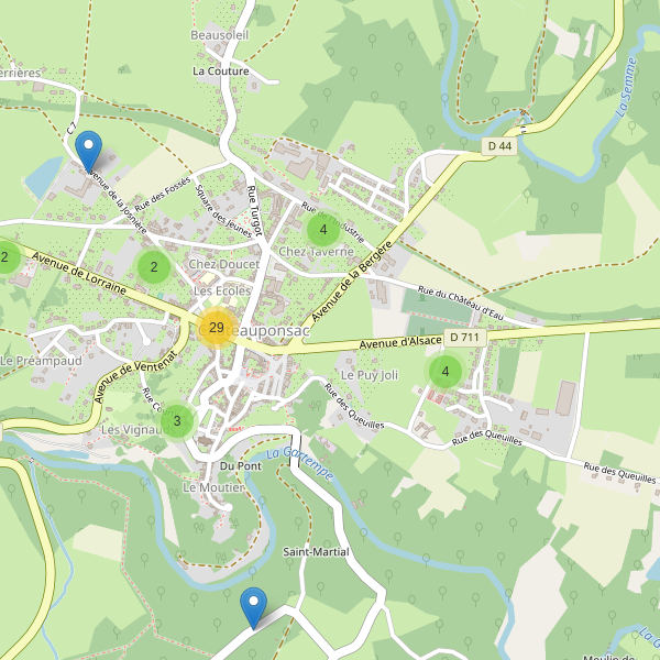 Carte des parkings à Châteauponsac Thumbnail