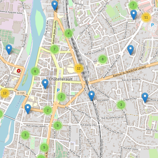 Carte des parkings à Châtellerault Thumbnail