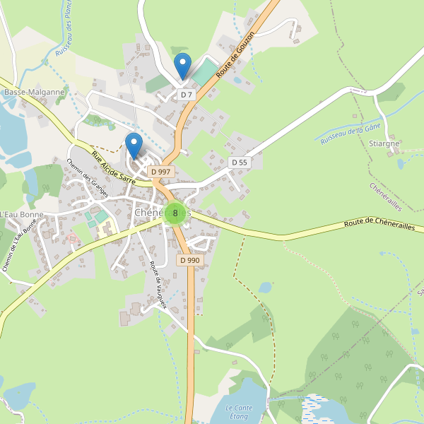 Carte des parkings à Chénérailles Thumbnail
