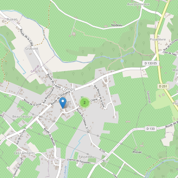 Carte des parkings à Comps (Gironde) Thumbnail