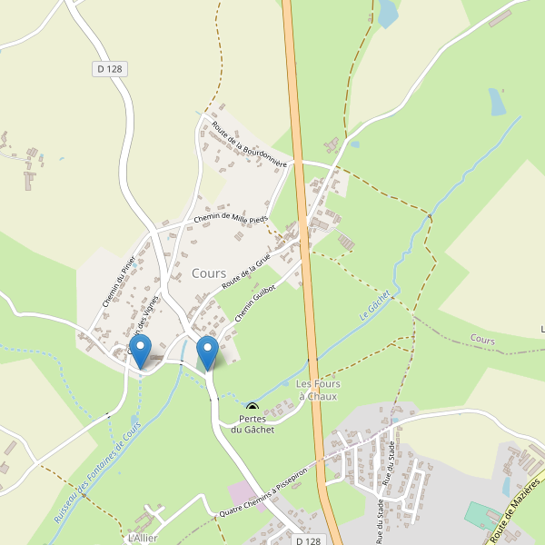 Carte des parkings à Cours (Deux-Sèvres) Thumbnail