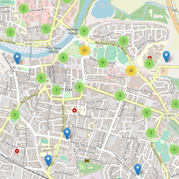 Thumbnail Carte des parkings à Dax