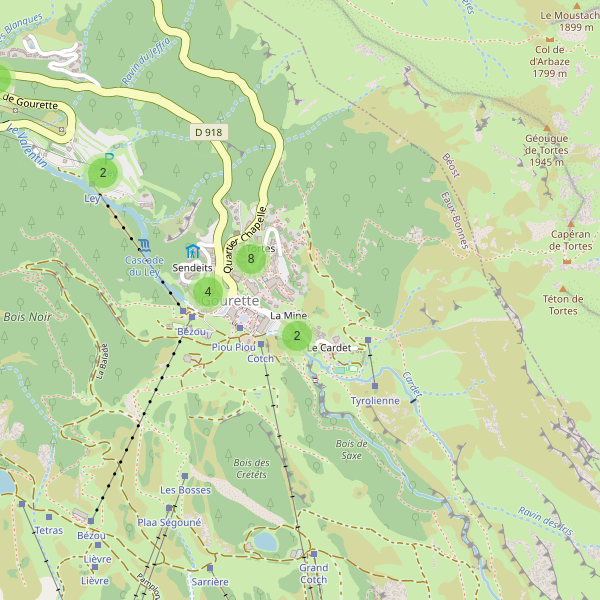 Carte des parkings à Gourette Thumbnail