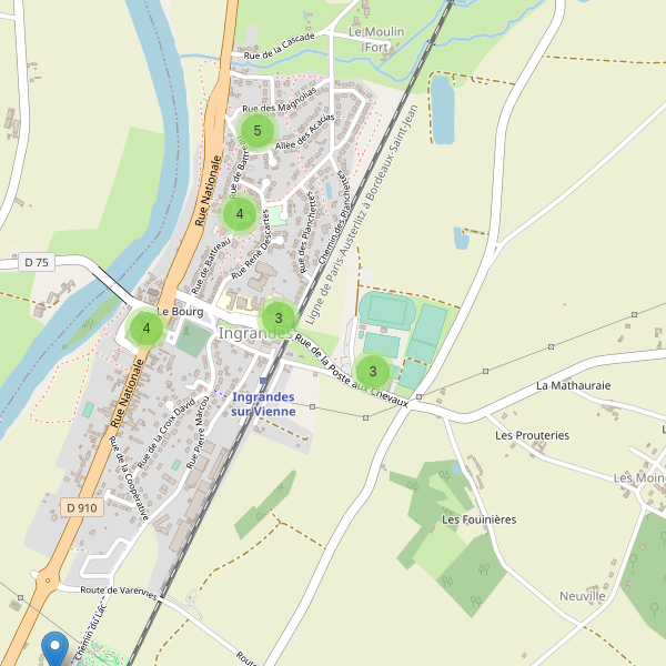 Carte des parkings à Ingrandes (Vienne) Thumbnail