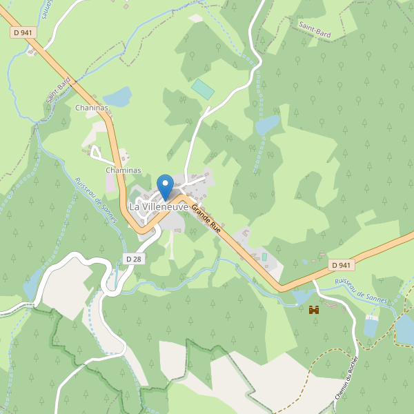 Carte des parkings à La Villeneuve (Creuse) Thumbnail