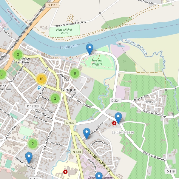 Carte des parkings à Langon (Gironde) Thumbnail