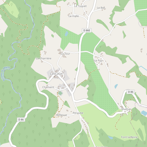 Carte des parkings à Lascaux Thumbnail