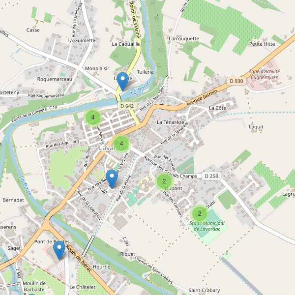 Carte des parkings à Lavardac Thumbnail