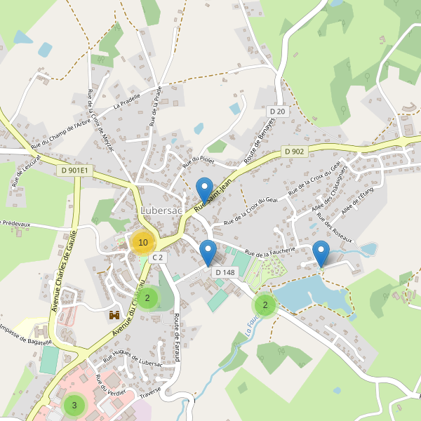 Carte des parkings à Lubersac Thumbnail