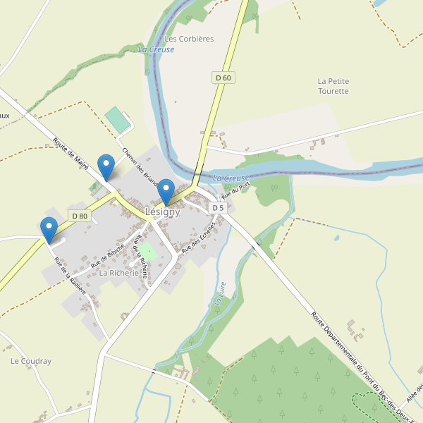 Carte des parkings à Lésigny (Vienne) Thumbnail