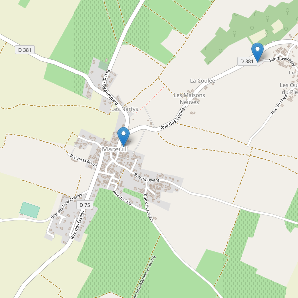 Carte des parkings à Mareuil (Charente) Thumbnail