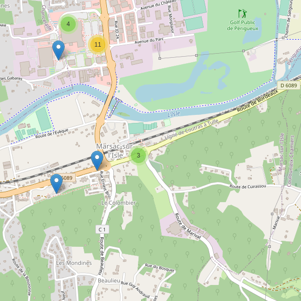 Carte des parkings à Marsac-sur-l'Isle Thumbnail