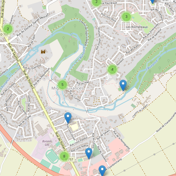 Carte des parkings à Migné-Auxances Thumbnail