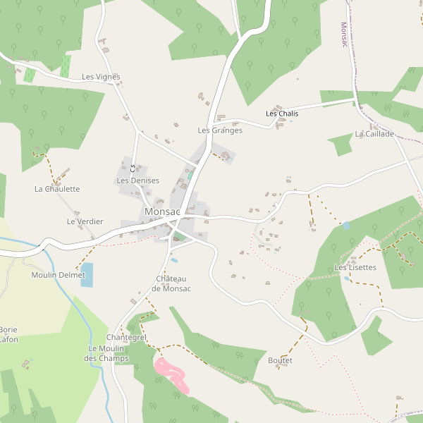 Carte des parkings à Monsac Thumbnail